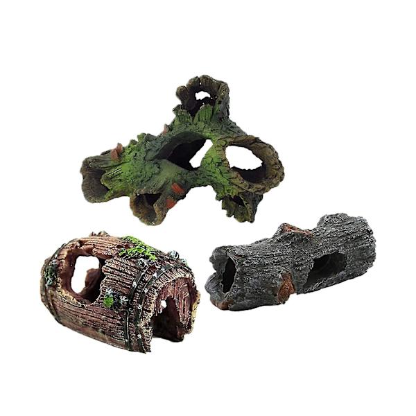 3 stk. Akvarium Fisketank Tønde Resin Ornament Elver Resin Statue Udendørs Gårdhave Dekoration Håndværk..