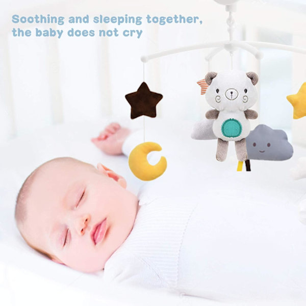 Babyseng Musikmobil, Sød Teddybjørn Vindklokke Baby Seng Klokke