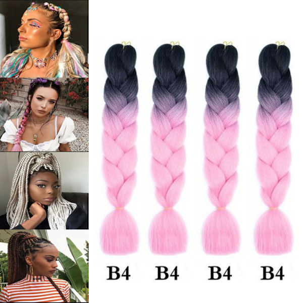Fyra delar fläthår set, Jumbo fläthår extensions, Br
