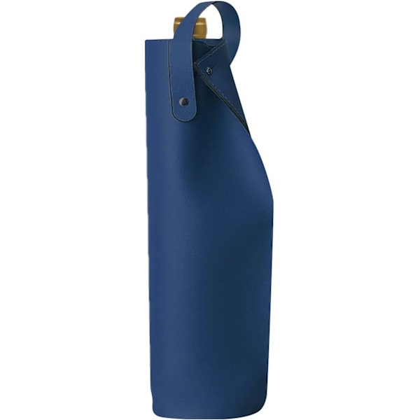 Blå Vintaske, PU Læder 750ml Enkelt Flaske Vintaske med Håndtag