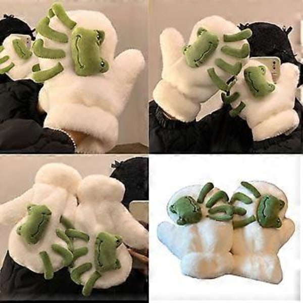 Varma termiska handskar för flickor och damer, stilfulla handskar, fullfingerhandskar, vinterhandskar för utomhusbruk, unisex tecknade vantar Khaki Capibara