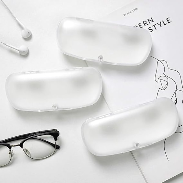 Transparent - Set med 3 genomskinliga frostade hårda plastglasögon