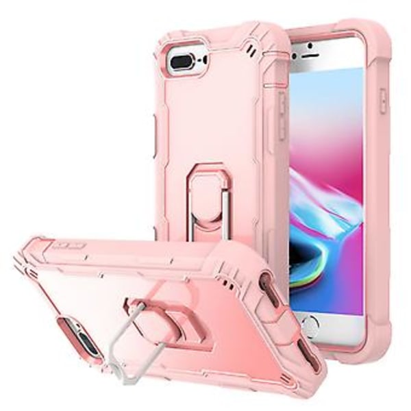 PC + Gummiskal för iPhone 8 Plus / 7 Plus Rose Gold