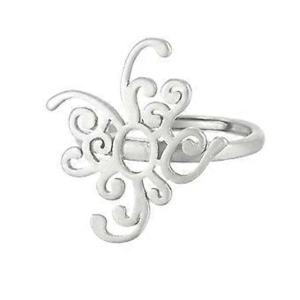 Öppna Justerbara Ringar Bas Tomma Fingerringar Inställning för Kvinnor Inlagd Kristall Turkos Naturlig Ädelsten Smyckestillverkning DIY Silver Silver C