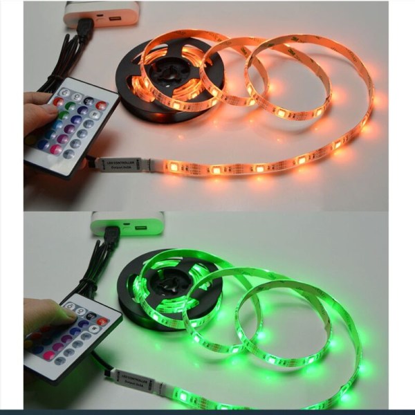 USB LED-lys, 5V 2 meter 120 LED'er varmt hvid LED-strimler med USB