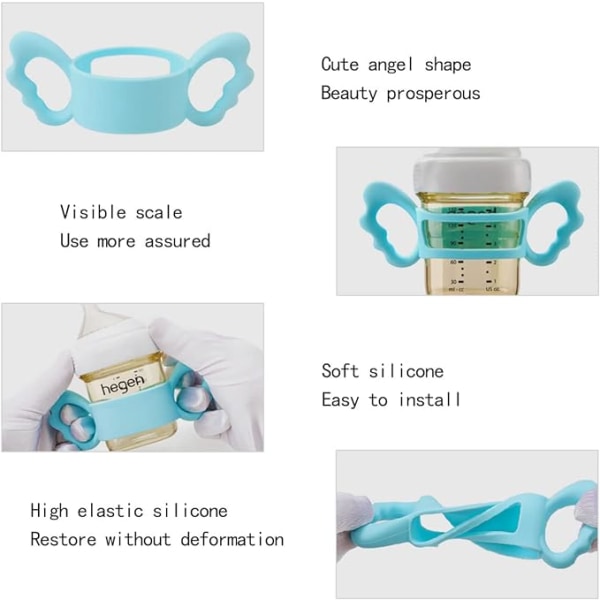 Silikon Babyflaska Handtag, 4 Stycken Lättgrepp Babyflaska Håll