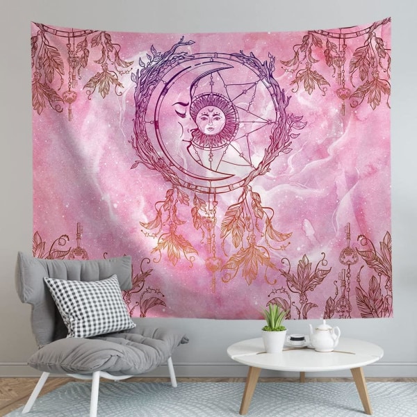 (150x200cm, 59"X79") Sol och Måne Väggtapet Rosa Astrology Aes