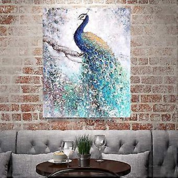 (40 x 50cm) DIY Fyrkantig Diamantmålning Full Borr 5D Fyrkantig Diamantmålningskit för Vuxna Påfågel Fyrkantig Strassbroderi för Barn Nybörjare Konst