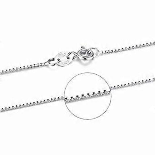 Sterling Silver Italiensk Diamantslipad Boxkedja Halsband