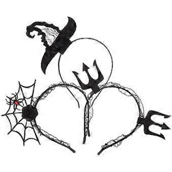 3 kpl Halloween-asuste hiusvanteet pääpannat Halloween hiusvanteet päähine