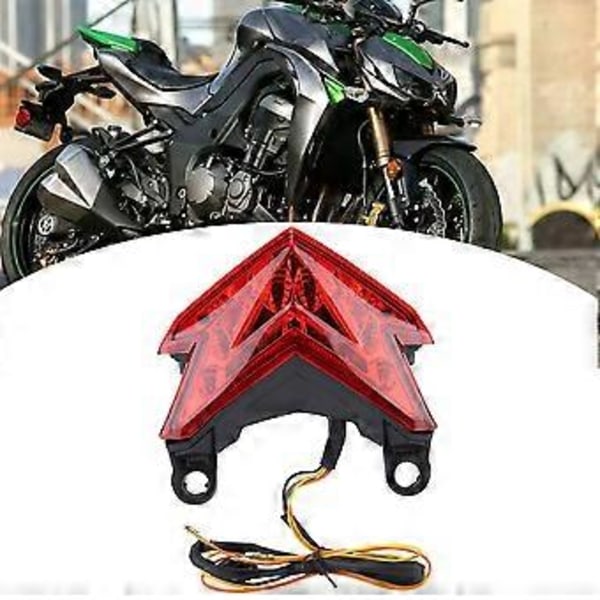 Motorcykel LED Bakljus Broms Blinkers Baklykta för Kawasaki Z800 2013 2014 (Röd)