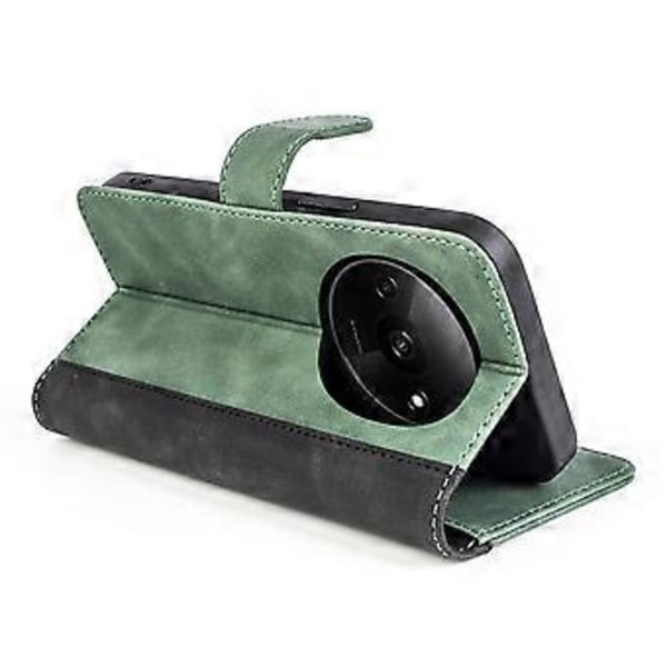 Til Xiaomi Redmi A3/Poco C61 4G Wallet Case PU Læder Farvesplejsning Stødsikkert Telefoncover Style E