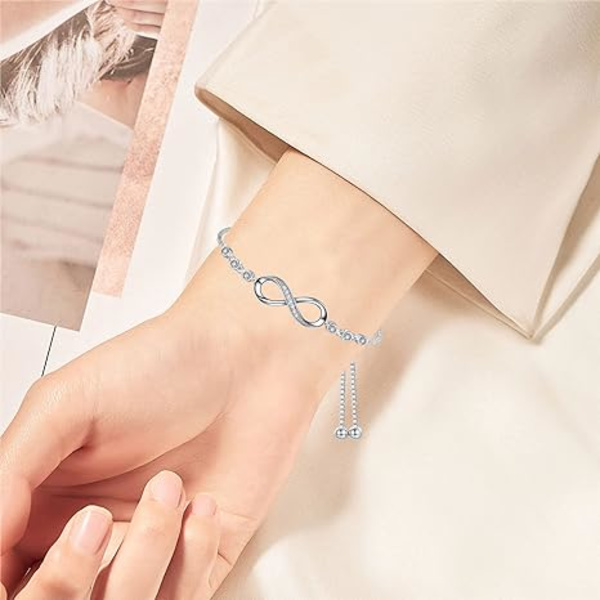 Infinity Love Armbånd for Kvinner Jenter, Bursdag Morsdag Je