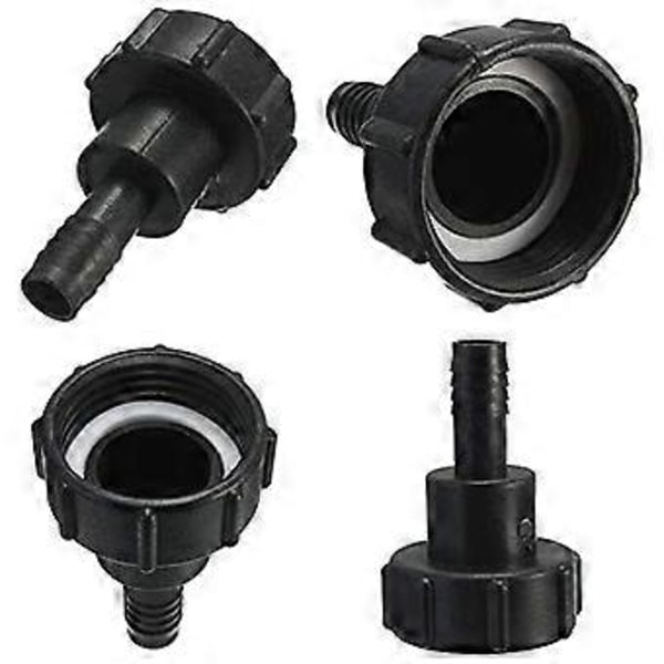 Tankslangeadapter Plast IBC Tankadapter Haveslangeadapter Fittings Værktøj 60mm Gevind Import til 1,5\"(38mm) Tilslut Slange