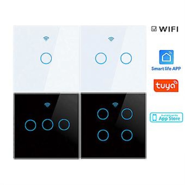 2/3/4-vägs Smart Strömbrytare Tuya Touch App-kontroll INGEN Noll-ledare Krävs color05 1Gang