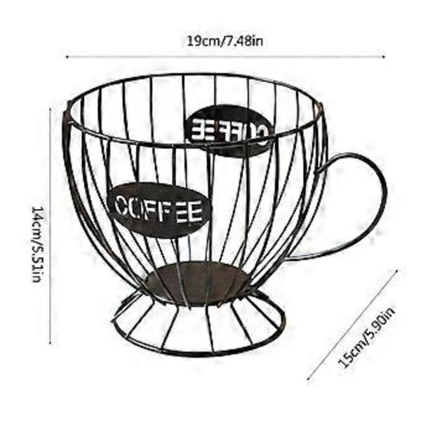 Stilren kaffehylla Praktisk kaffehållare Displayställ Bärbara hyllor Kaffeförvaringsorganisatör Korg Svart