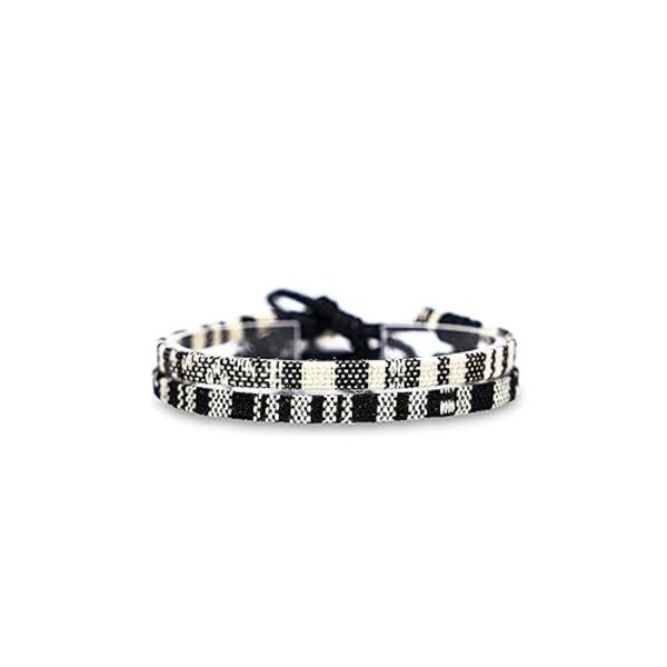 (Noir & Blanc)2x Bracelet surfeur set hommes et femmes - boho hi