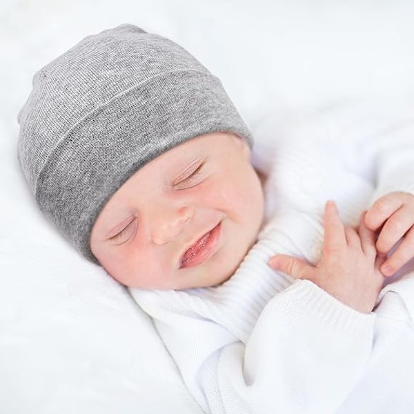 4 stycken 3-6 månader baby mössa nyfödd småbarn mjuk söt stickad ha