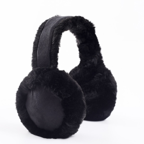 Black Autumn Winter Unisex Cute Ear Cover Warm Plush One Piece Ge