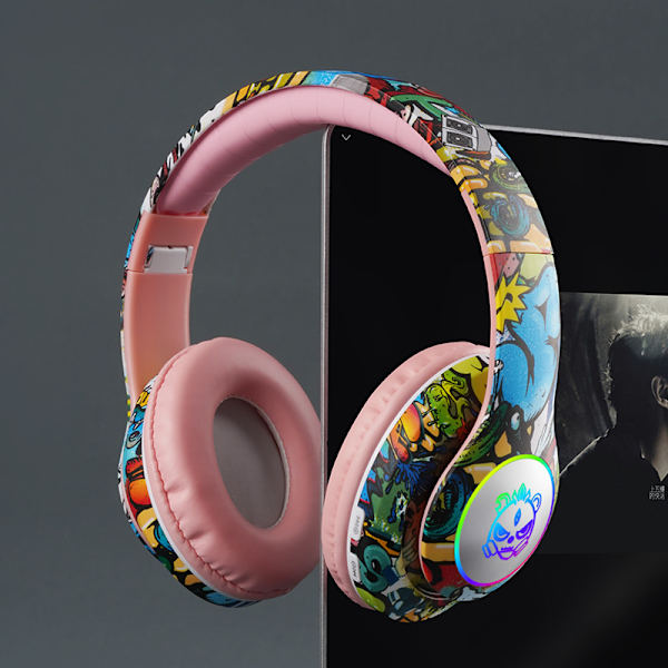 Rosa, Tuya Hörlurar Barn Trådlösa Bluetooth DJ Hörlurar