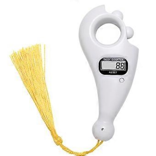 Digital Pärlräknare Bärbar Böne Pärlräknare Digital Tasbih för Meditation Avslappning Aktiva Fingrar Vit White