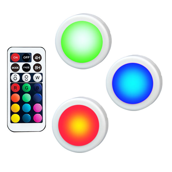 2 stk. Genopladelige Trådløse RGB LED Lampe, Dæmpbar LED Vindue Lys