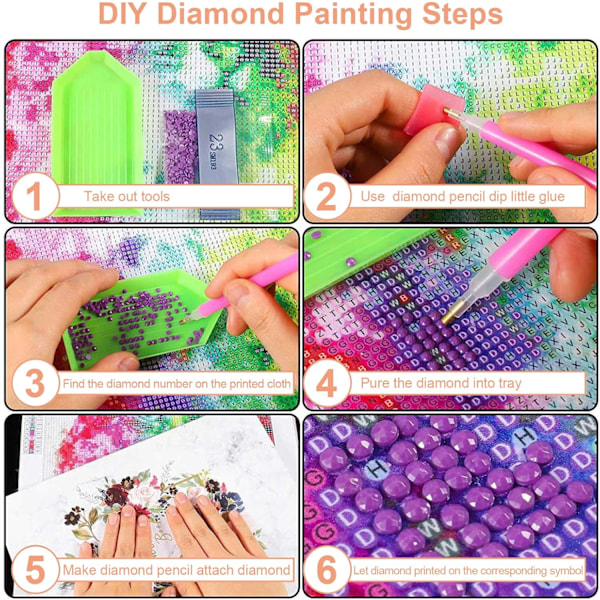 5D Diamant DIY Målningsset, 30x40cm Full Borr Enhörning Diamant