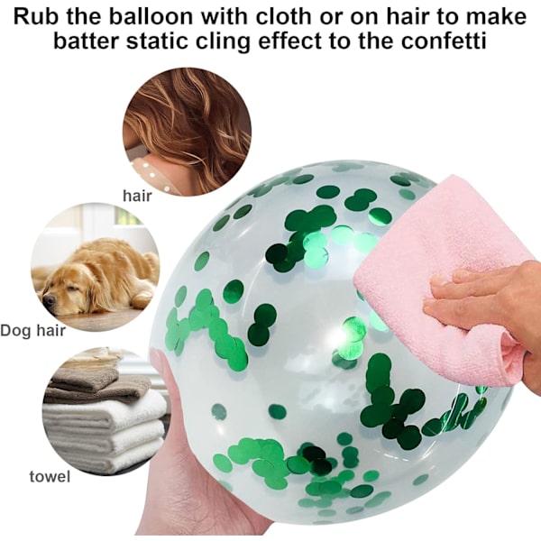 Grønne Konfetti Latex Balloner, 100 stk 25,4 cm Latex Party Balloner