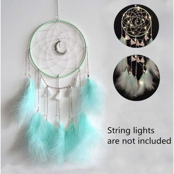 Moonlight Powder Lamp - Dream Catcher with Feathers Decoration H