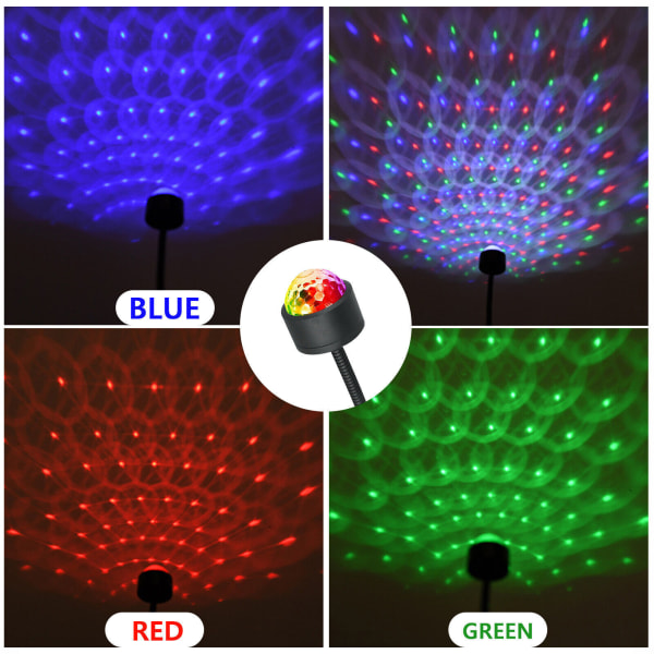 USB Stjerneprojektor Natlampe 4 Farver Stjernelampe til Bil Loft