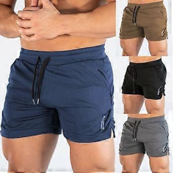 Träningsshorts för män Gymshorts Träning Bodybuilding Gym Sport Herr Casual Kläder grey 02 M
