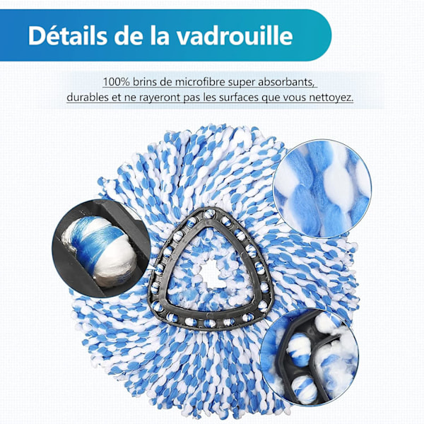 4-pack ersättningsmopphuvuden, 2-i-1 Vileda Easy Wring and Clean
