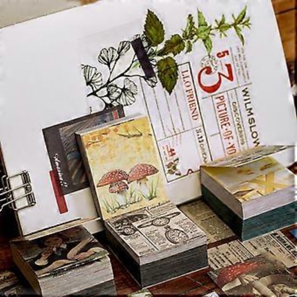 400 Ark Memoblok Håndværkspapir Retro Baggrund Dekoration Papir Lille Notesbog Papir Noter til Designere og Studerende Life from simple