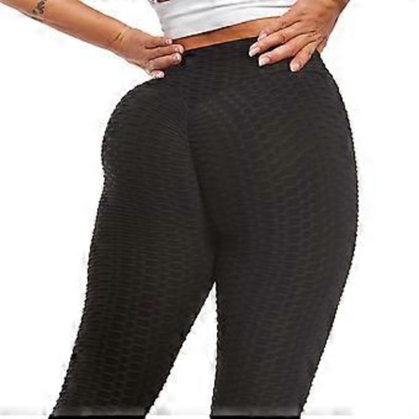 Bubbel-leggings för kvinnor, höjer rumpan, motverkar celluliter, hög midja, tränings-tights med magkontroll för yoga (stil678)