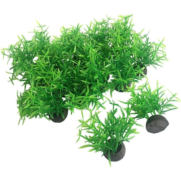 20 stk/lot Kunstige Plastplanter Akvariumplanter Små Høye Go