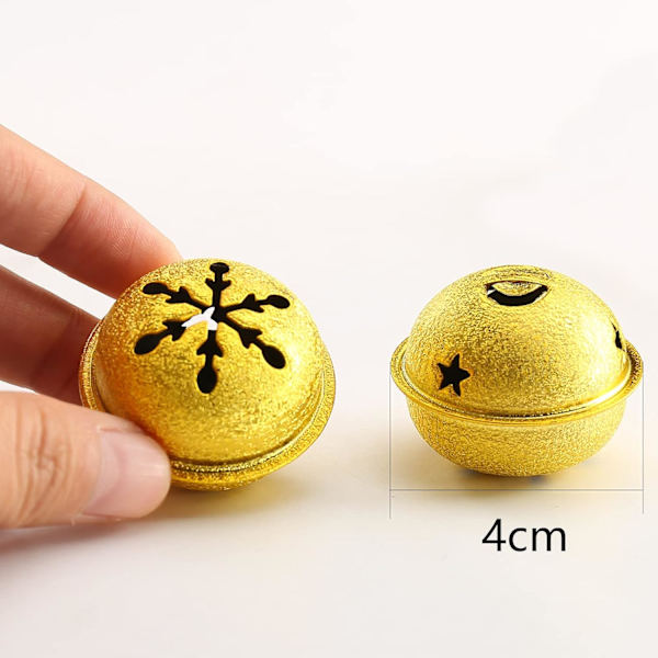 24 st guld Jingle Bells för hantverk 4 cm metall jul Jingle Bel