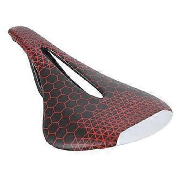 Landsvägscykel Sadel Kolfiber Ultralätt Slitstark Stereogelstruktur Ihålig Design Cykelsits Röd