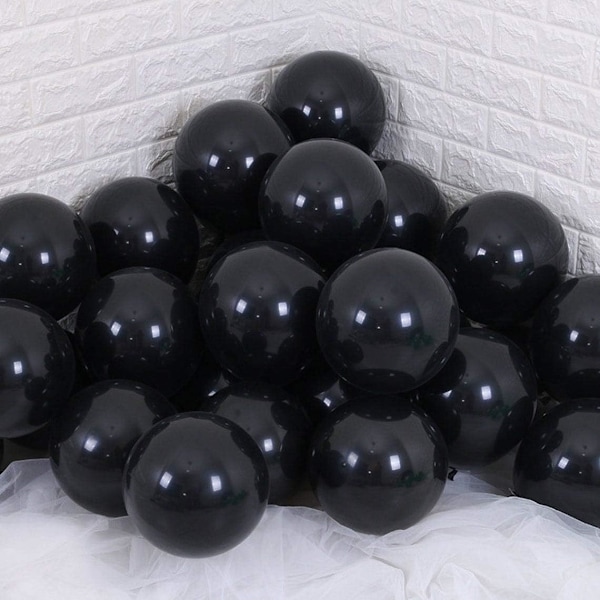 100-pack svarta latexballonger för fest - 12 tum runda helium