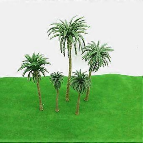 10 STK./Sæt Simulation Kokospalme Træmodel Plast Mini Palm Tree Scenery DIY Layout Rekvisitter Mikrolandskabsindretning Økologisk Sandbordsmodel Figur (Gre