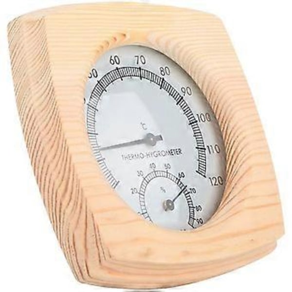 Hlzerne Bastu Hygrotermograf Termometer Hygrometer Basturum Gran Träurtavla Luftfuktighet Temperaturmätare Monitor Inomhus