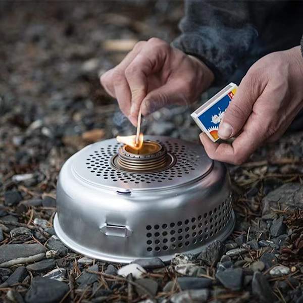 Udendørs picnic messing alkohol komfur