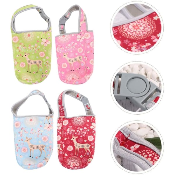 Set med 4 ersättningsmugghållare, neoprenhylsa med handtag, D-