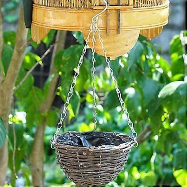 2 KPL 30cm Riippuva Kukkaruukku Käsintehty Rattan Istutusruukku Riippukori Kotiin Parvekkeen Koristeluun