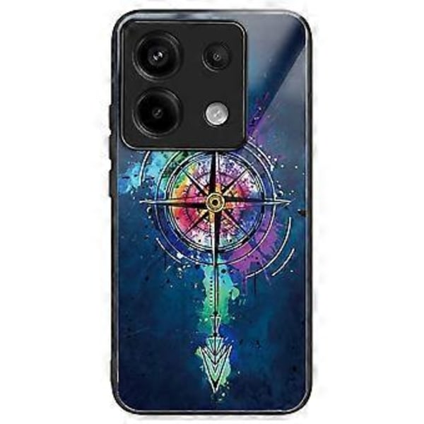 Skal för Xiaomi Redmi Note 13 Pro 5G/Poco X6 5G Härdat Glas+TPU Mönstertryck Baksida Telefonskal Style L