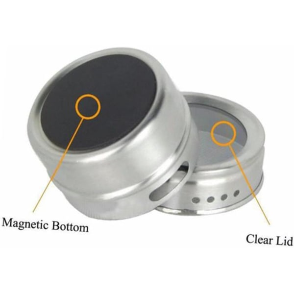 2 stk Magnetiske beholdere i rustfritt stål Magnetiske beholdere