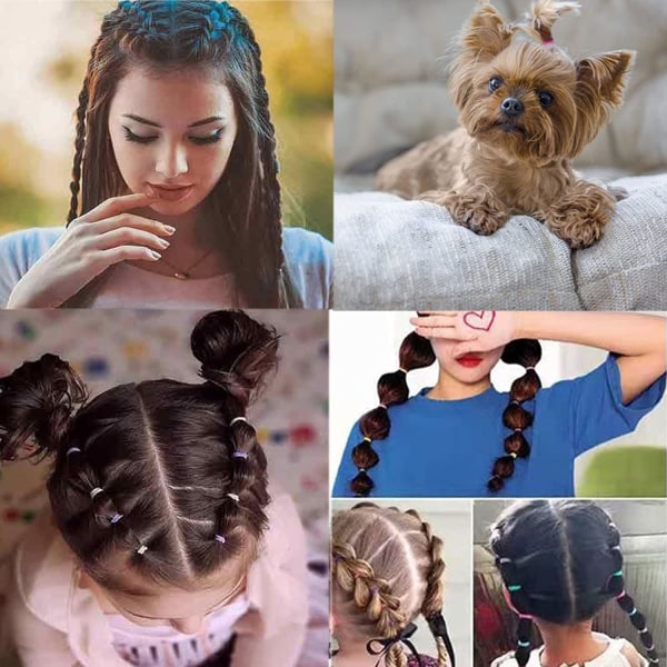 Små hårslipsar, Mini Girl Hårband, 1000 hårslipsar, Gummi Hai