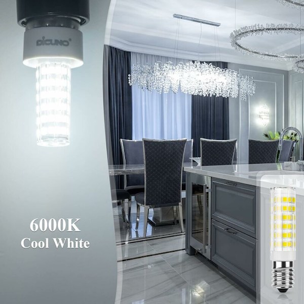 E14 LED Pære 5W Hætte, 50W Halogenækvivalent, 550LM, Kold Hvid 6