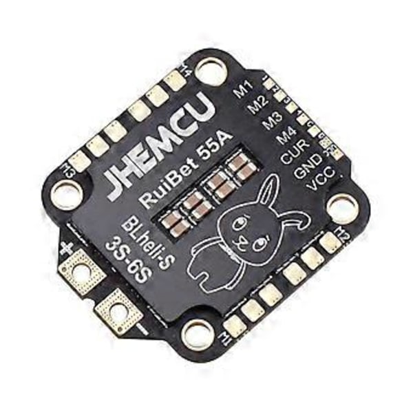 JHEMCU RuiBet ESC BLHELI S Dshot600 4in1 Borstlös ESC 3-6S M4 för RC FPV Freestyle Flight Controller