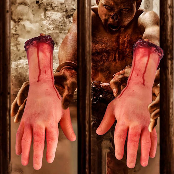 Halloween Blod rekvisita Falsk Skummel Avskåret Hånd Brukket for Spøkelseshus