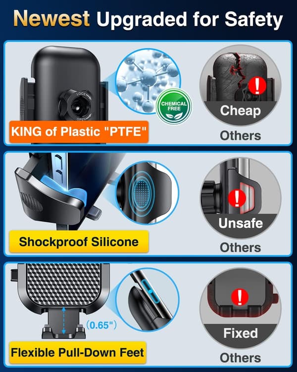 Universaali auton puhelinteline [Super Suction Cup] Kojelaudan puhelinteline